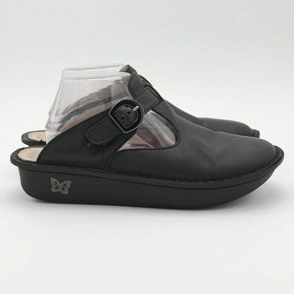 Alegria Classic Black Leather Slip-On Rocker Sole Clogs - Unisex EU 41 / Women’s - Picture 4 of 16